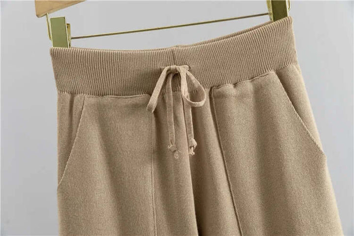 Women's Ribbed Knit Lounge Set with Harem Pants