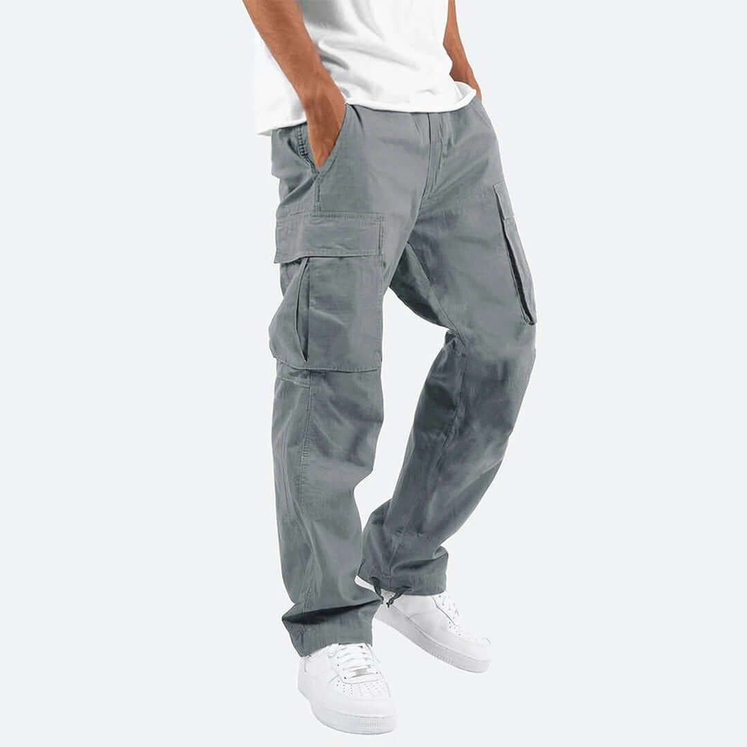 Men's Casual Cargo Trousers with Multiple Pockets