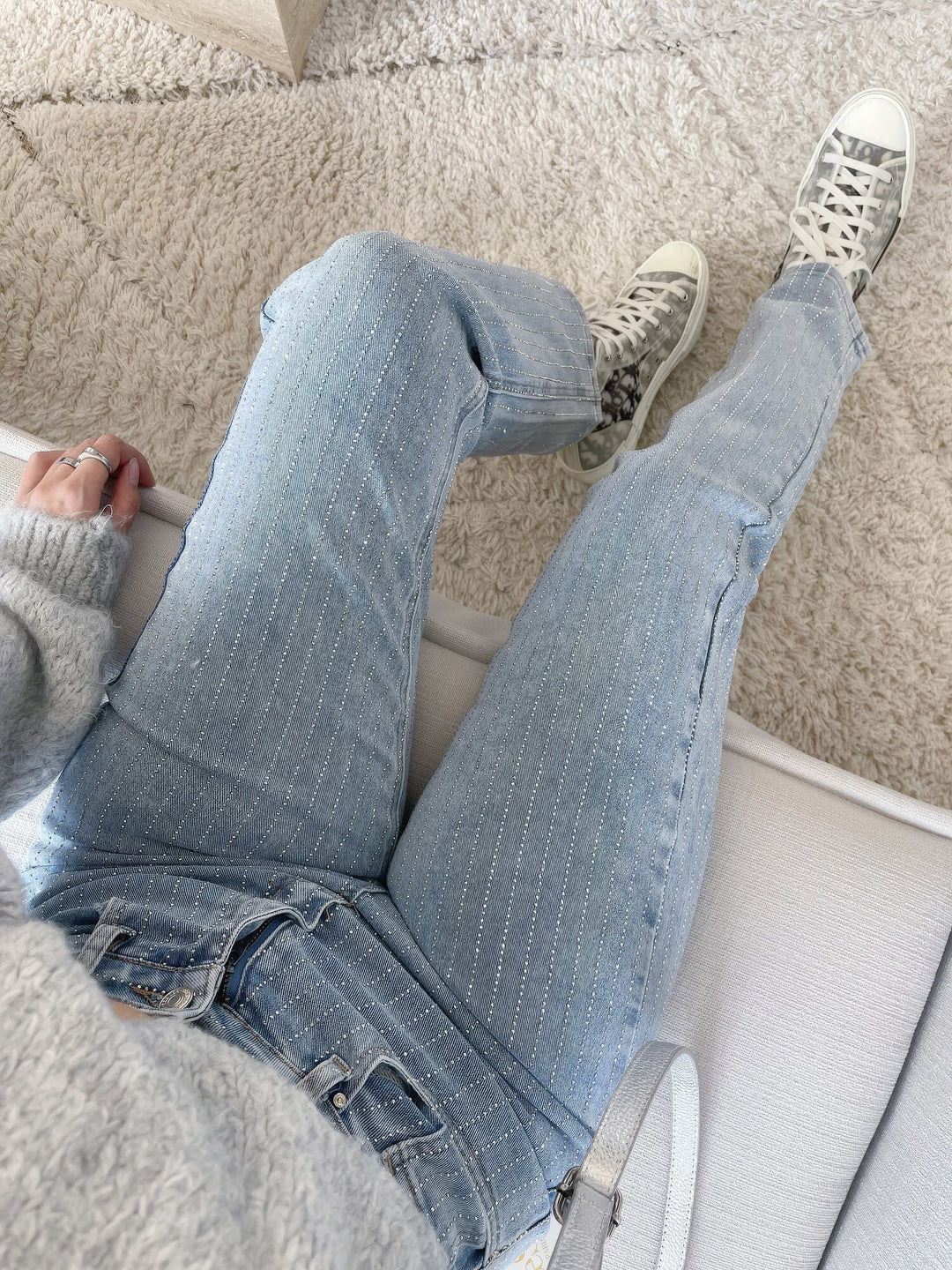 Women's Embellished Straight Leg Jeans