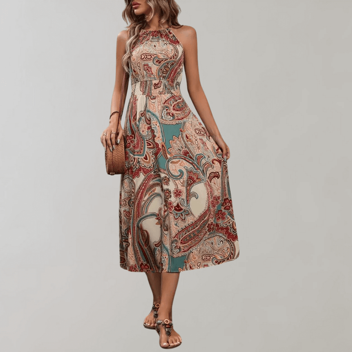 Women's Boho Paisley Print Maxi Dress