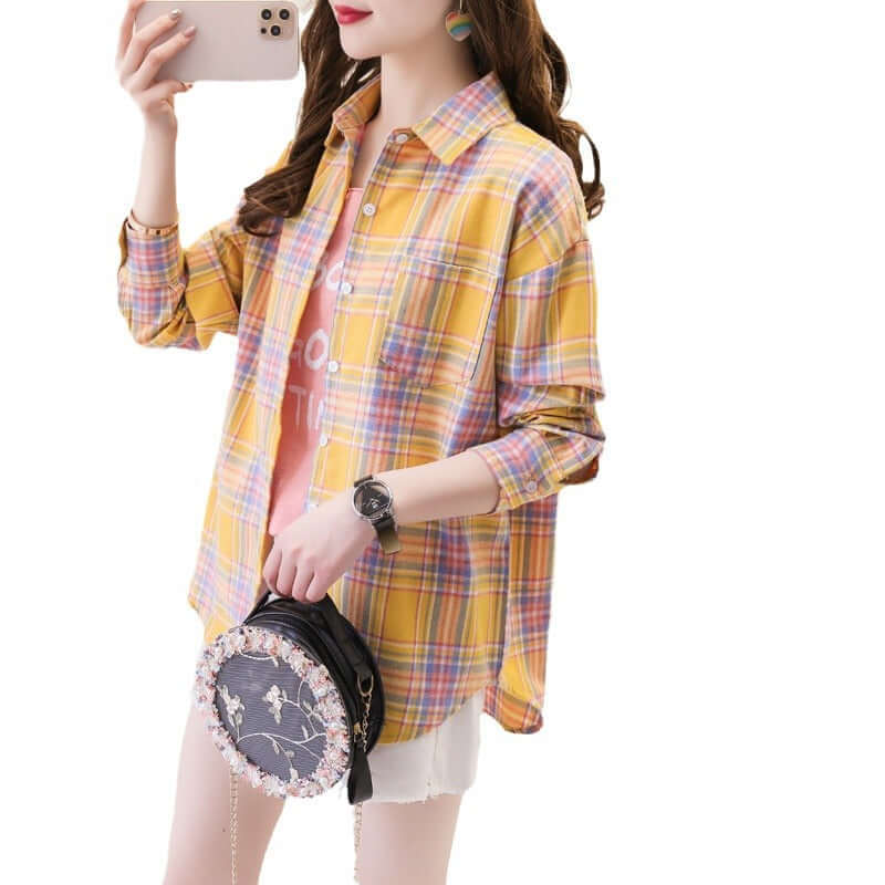 Women's Plaid Long Sleeve Shirt