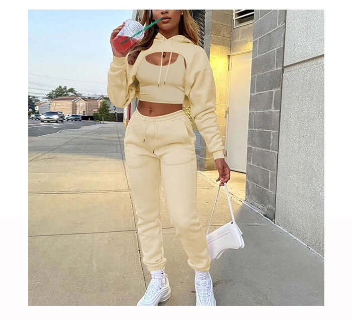 Women's 3-Piece Fleece Jogging Set