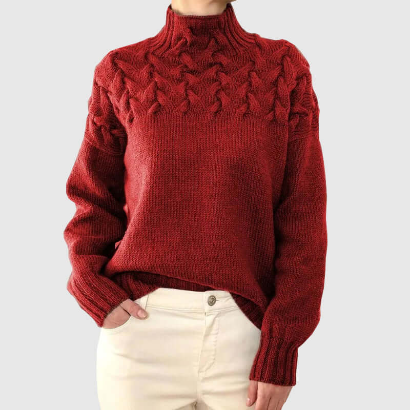Women's Cable Knit Turtleneck Sweater