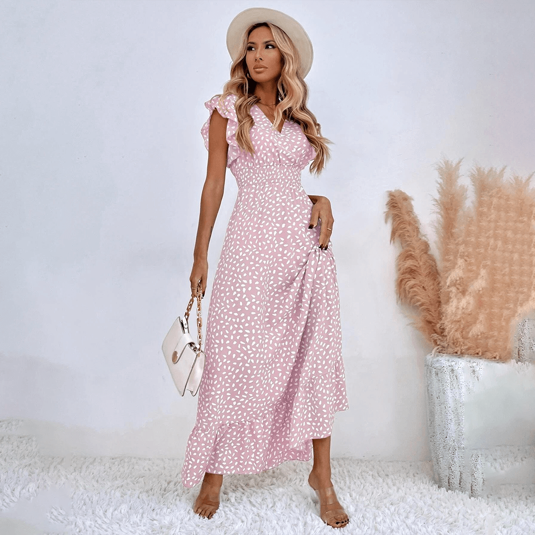 Elegant Polka Dot Maxi Dress