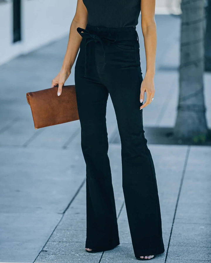 Women's Bootcut Trousers with Belt