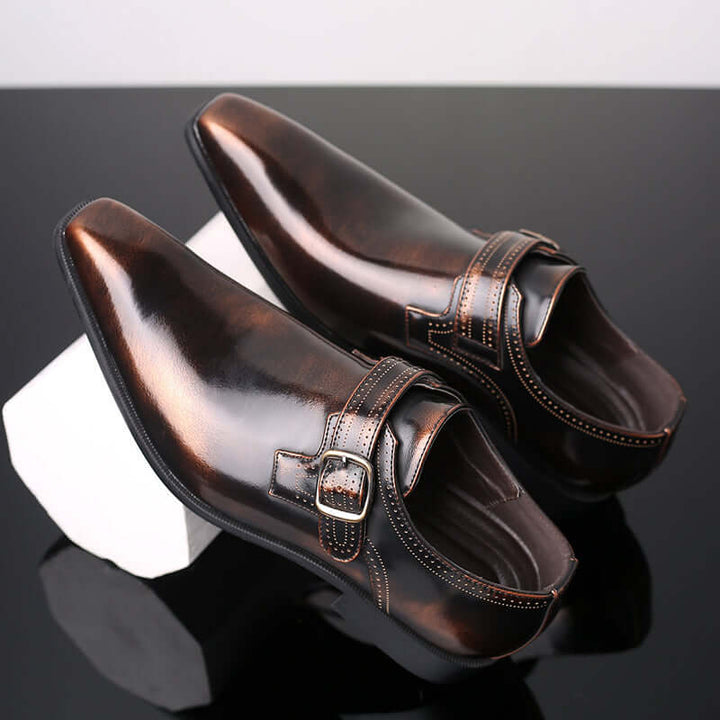Men's Formal Patent Leather Monk Shoes
