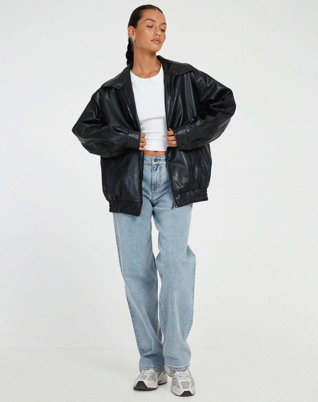 Oversized Women's Faux Leather Jacket