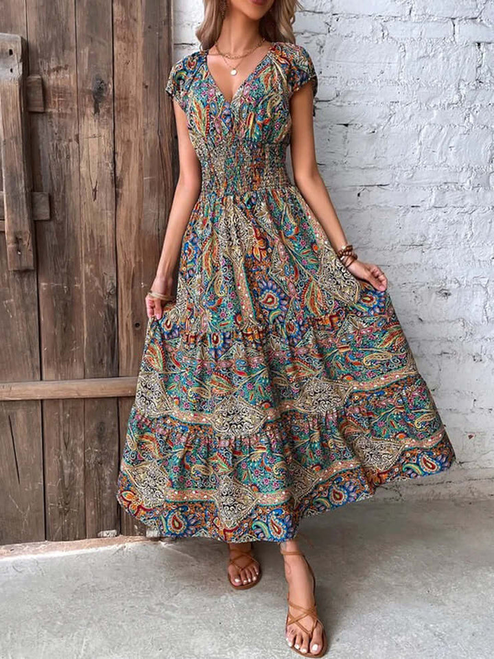 Women's Summer V-Neck Midi Dress