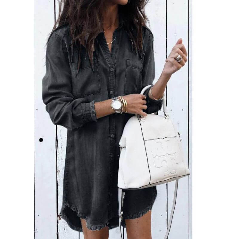 Slim Fit Cotton Denim Dress
