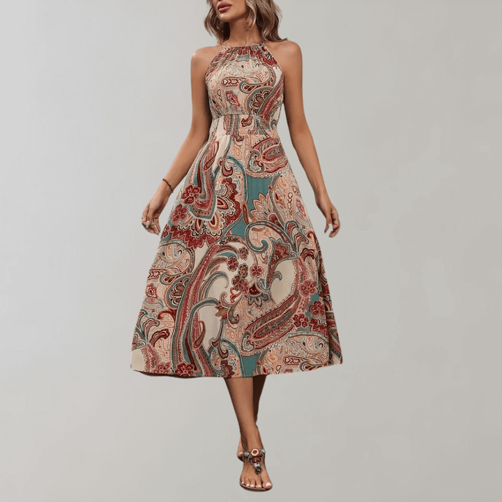 Women's Boho Paisley Print Maxi Dress