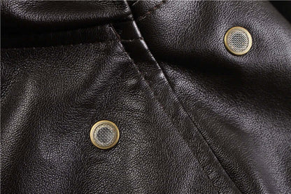 Men's Leather Jacket with Practical Pockets