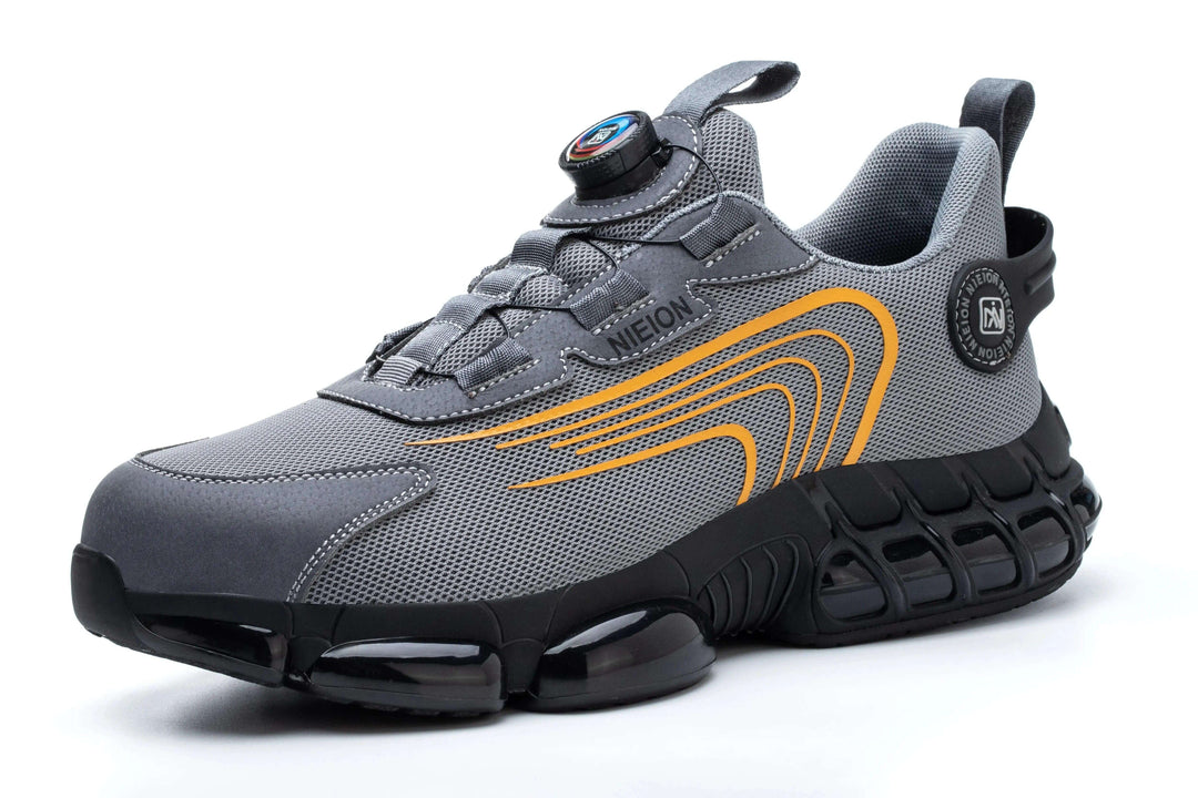 Men's Steel Toe Work Safety Shoes with Rotating Buckle