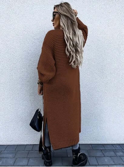 Women's Knitted Cardigan - Long Sleeve Open Front