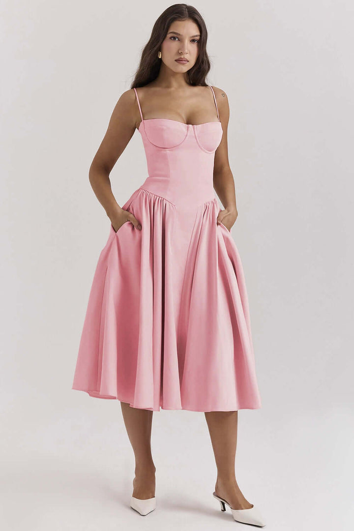 Women's Elegant Bustier Midi Dress