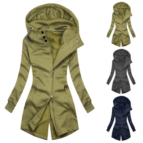 Women's Slim Fit Hoodie Turtleneck Jacket