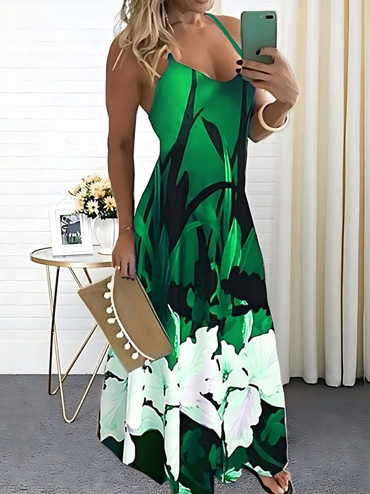 Floral Print Spaghetti Strap Dress