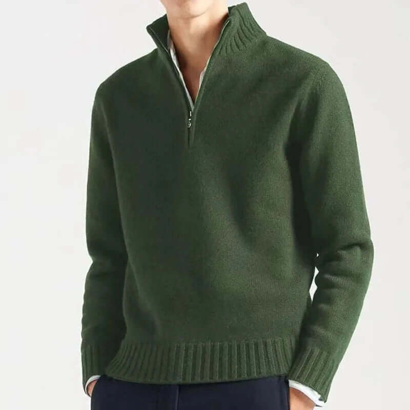 Men's Half-Zip Warm Wool-Blend Sweater