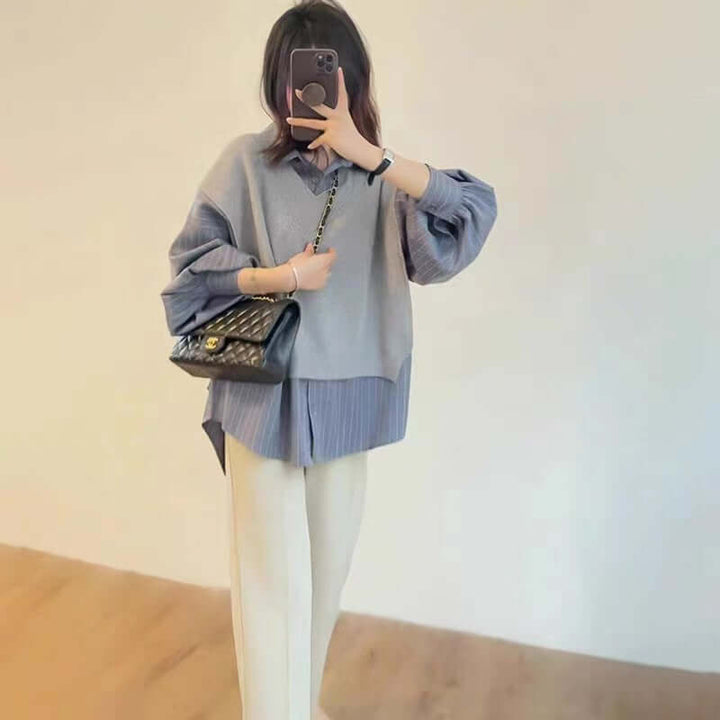 Women's Loose Midi Top & Wide Leg Pants Set