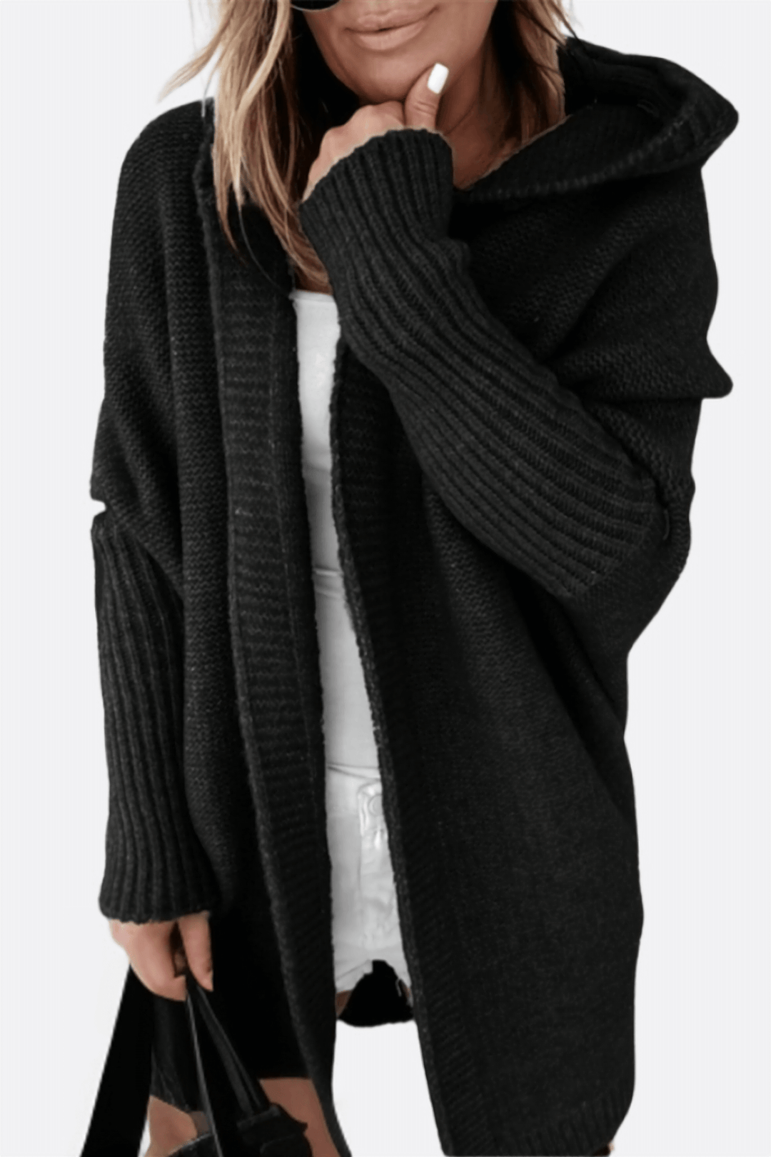 Women's Knitted Hooded Coat