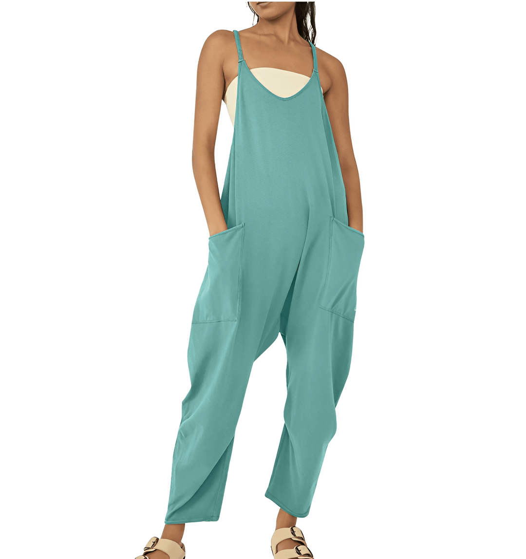 Women's Sleeveless Casual Jumpsuit with Pockets