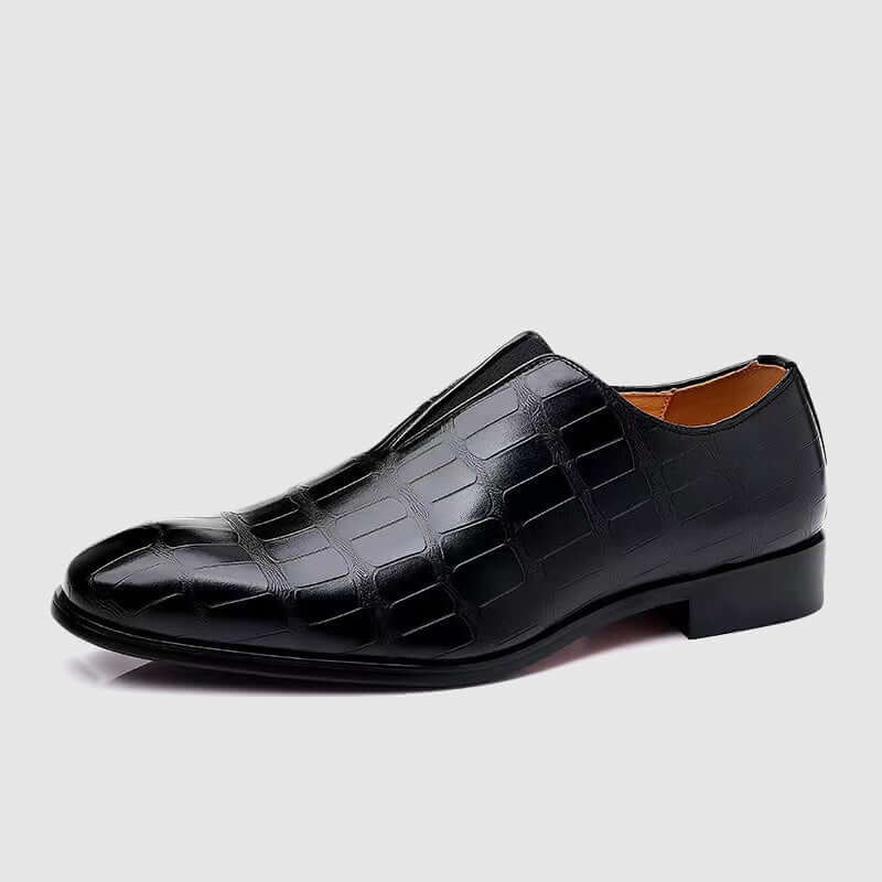 Men's Stone Pattern Leather Oxford Shoes