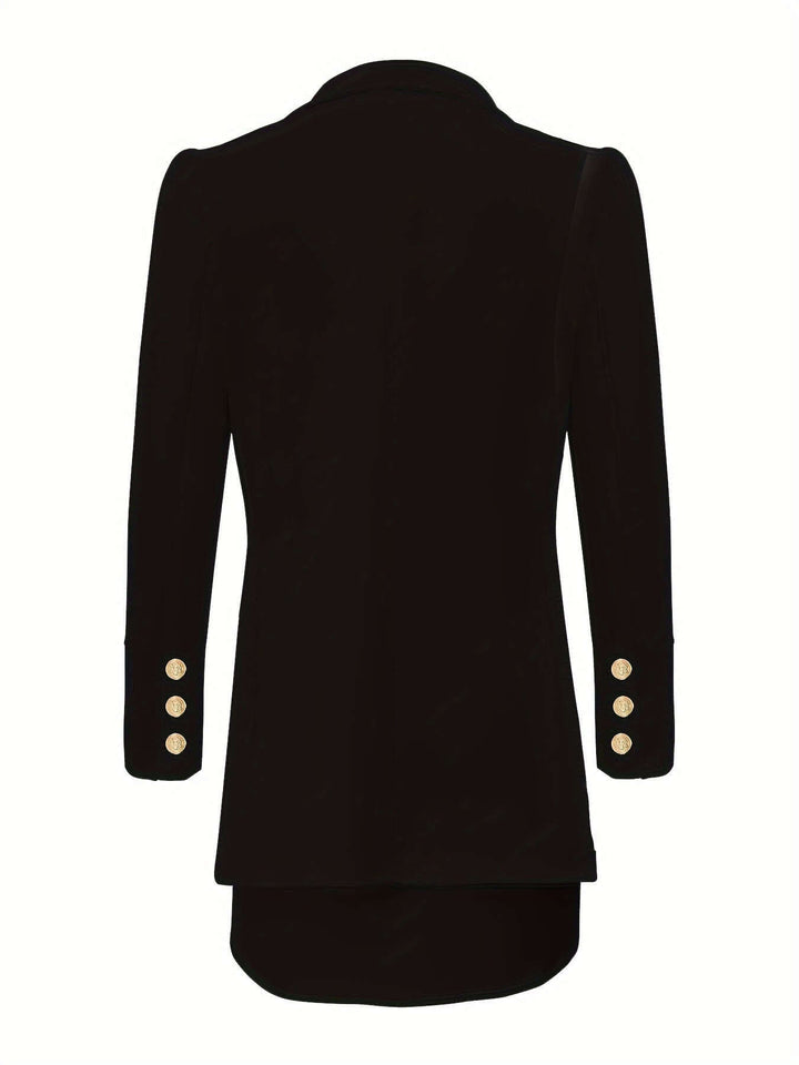 Women's Double-Breasted Blazer and Skirt Suit