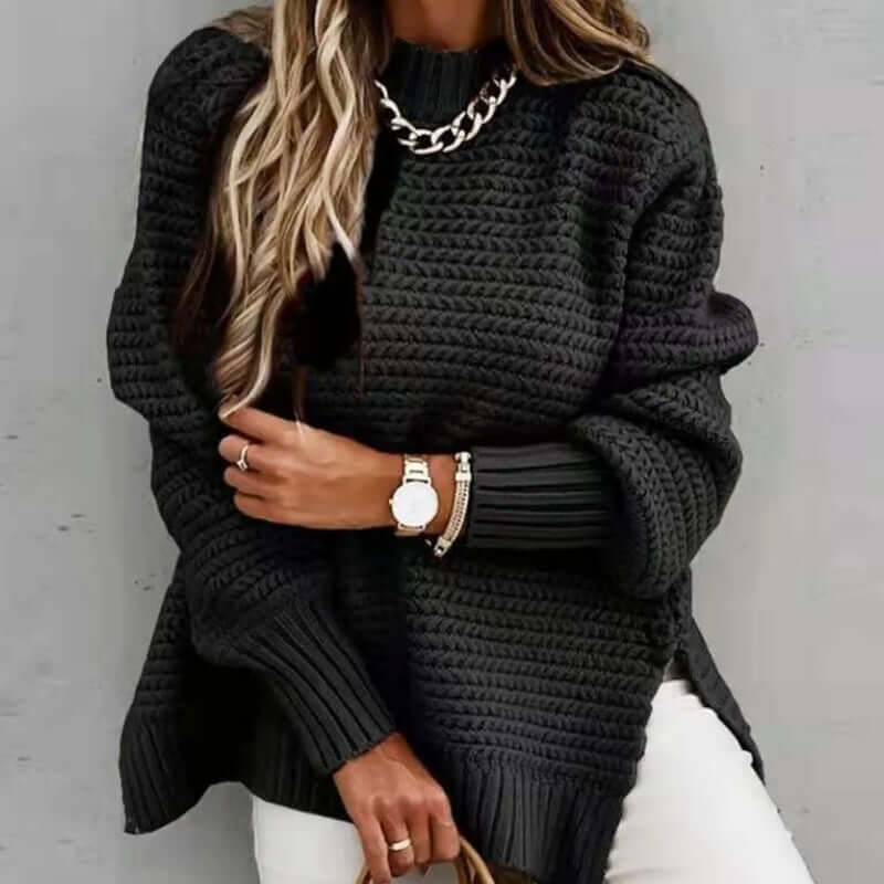 Women's Mock Neck Knitted Jumper