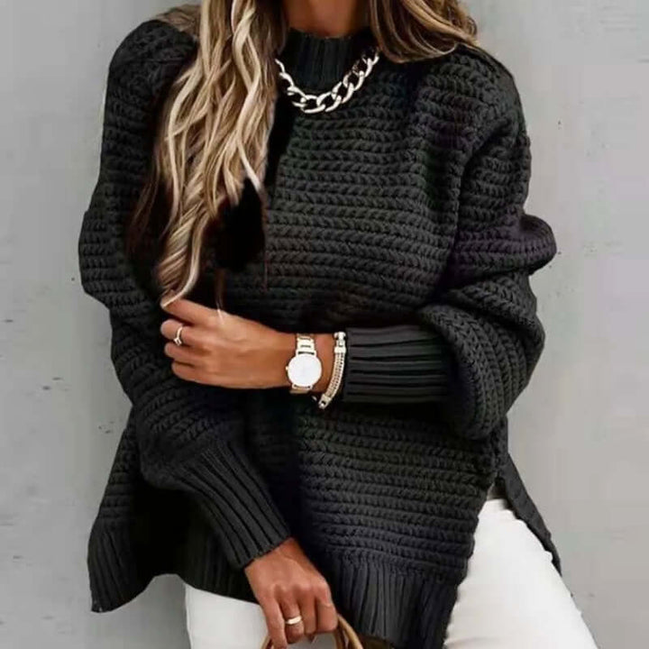 Women's Mock Neck Knitted Jumper