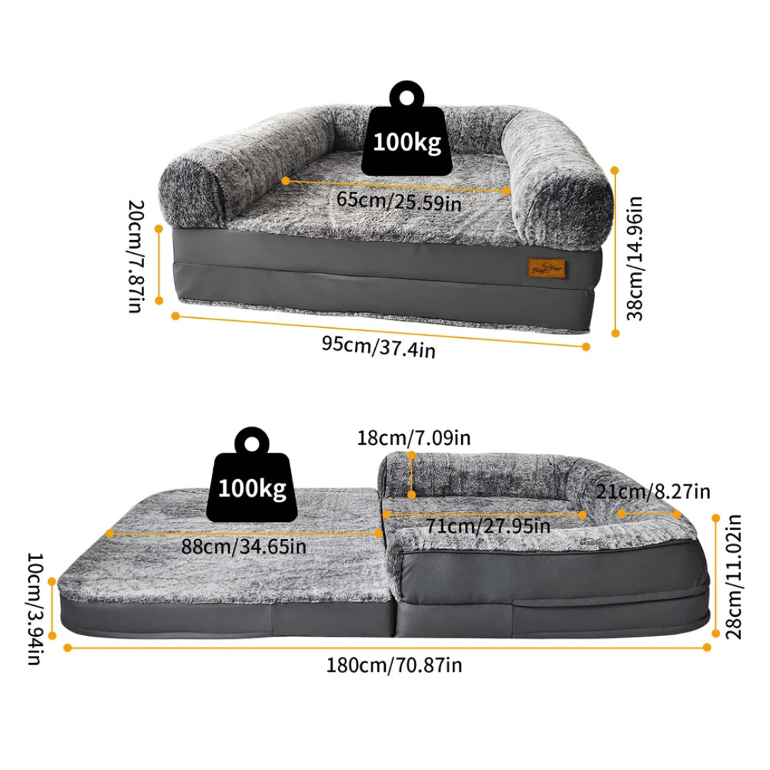 Foldable calming pet bed with plush bolsters, ideal for bonding with pets. Lightweight, spacious, and easy to maintain.