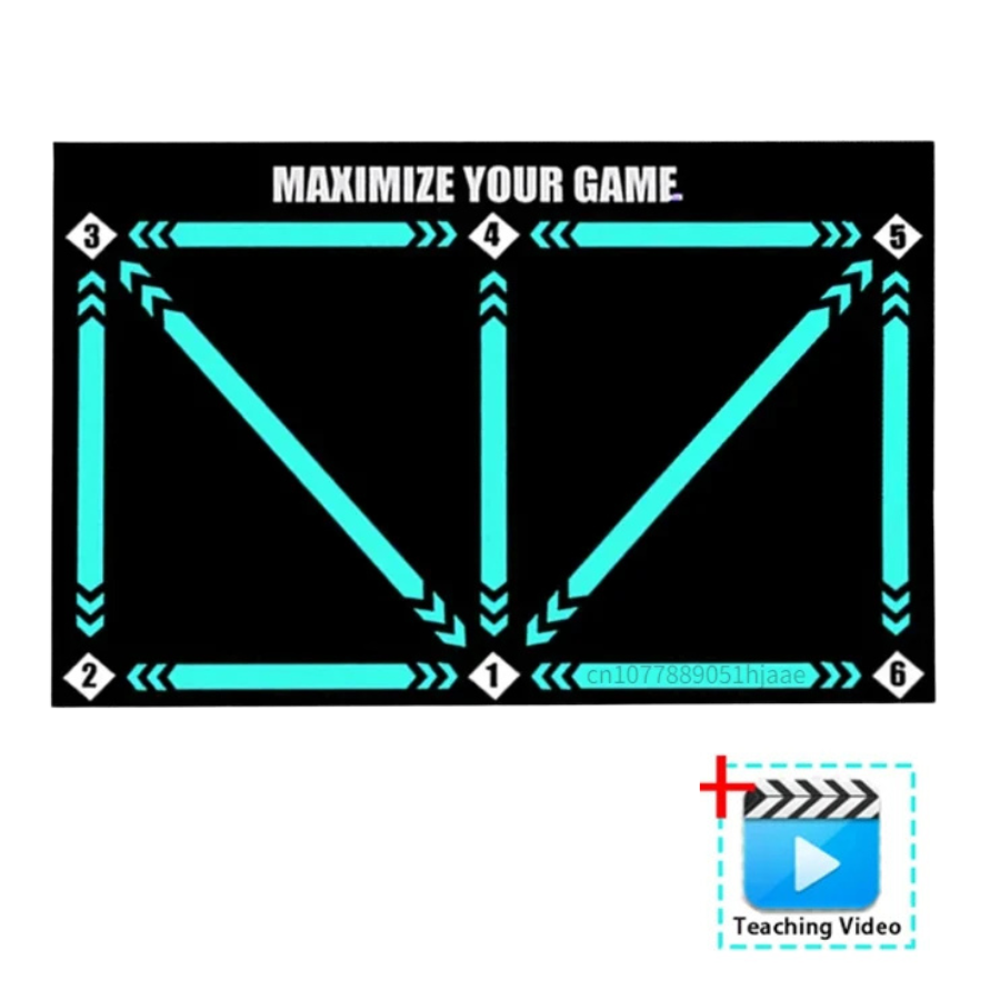 "Football Pro Youth Training Mat for home use, 90cm x 60cm, enhances skills with video program and high-friction surface."