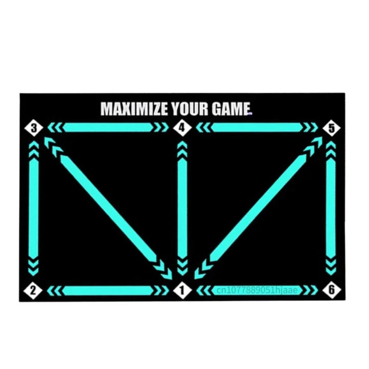 "Football Pro Youth Training Mat for home use, 90cm x 60cm, enhances skills with video program and high-friction surface."