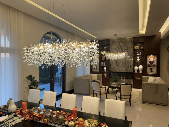 French style crystal chandelier with elegant branches and crystal detailing, perfect for luxury interiors, enhancing home déc