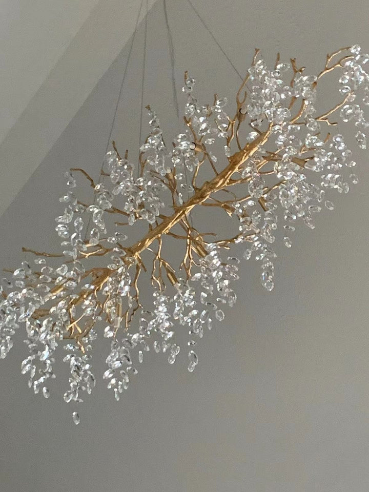 French style crystal chandelier with elegant branches and crystal detailing, perfect for luxury interiors, enhancing home déc