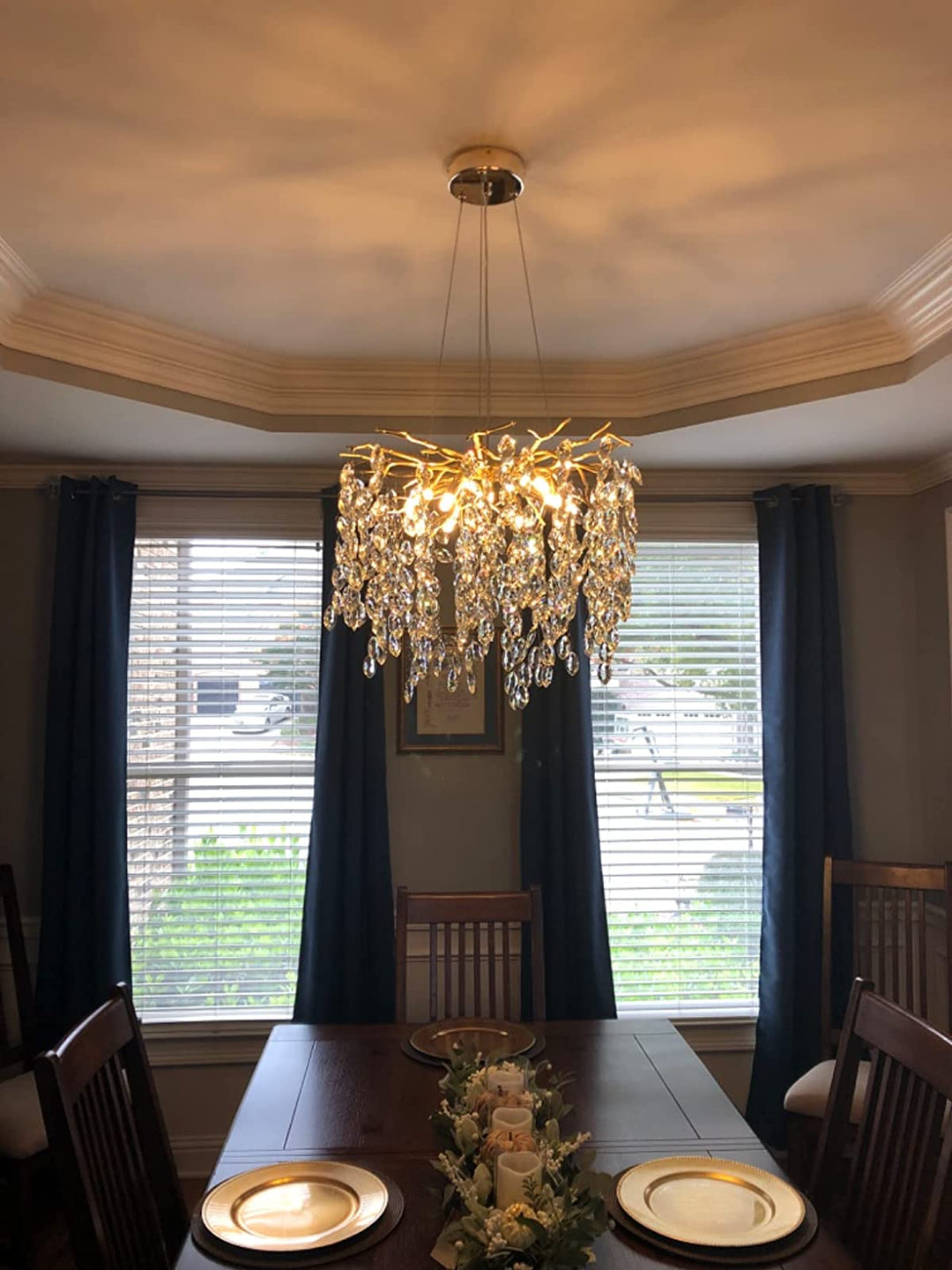 French style crystal chandelier with elegant branches and crystal detailing, perfect for luxury interiors, enhancing home déc