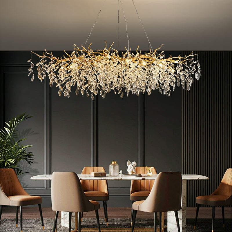 French style crystal chandelier with elegant branches and crystal detailing, perfect for luxury interiors, enhancing home déc