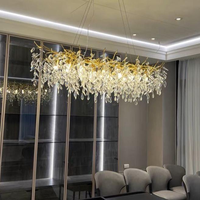 French style crystal chandelier with elegant branches and crystal detailing, perfect for luxury interiors, enhancing home déc