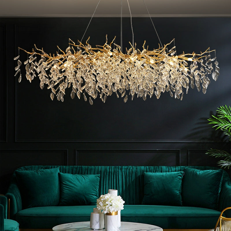 French style crystal chandelier with elegant branches and crystal detailing, perfect for luxury interiors, enhancing home déc
