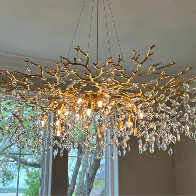 French style crystal chandelier with elegant branches and crystal detailing, perfect for luxury interiors, enhancing home déc