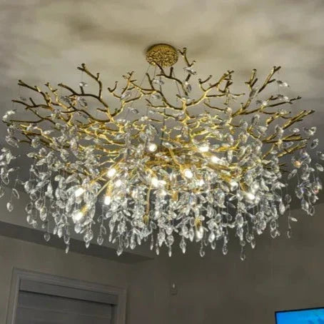 French style crystal chandelier with elegant branches and crystal detailing, perfect for luxury interiors, enhancing home déc