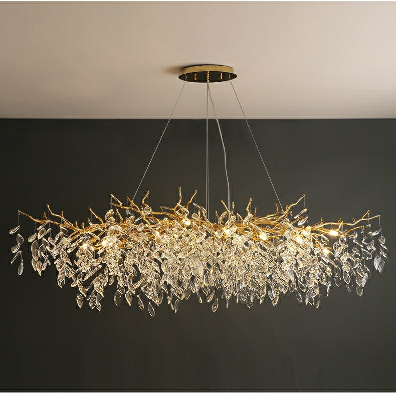 French style crystal chandelier with elegant branches and crystal detailing, perfect for luxury interiors, enhancing home déc