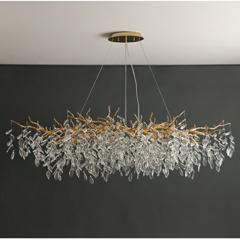French style crystal chandelier with elegant branches and crystal detailing, perfect for luxury interiors, enhancing home déc