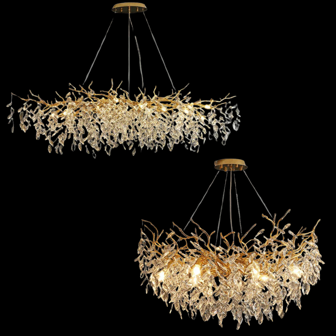 French style crystal chandelier with elegant branches and crystal detailing, perfect for luxury interiors, enhancing home déc