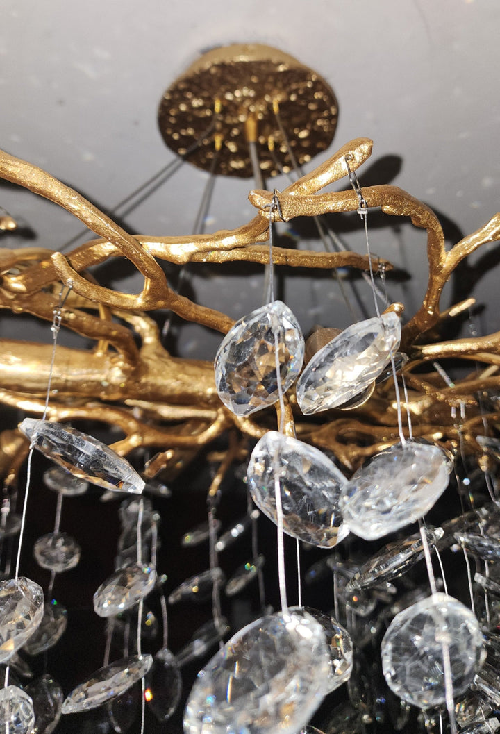 French style crystal chandelier with elegant branches and crystal detailing, perfect for luxury interiors, enhancing home déc