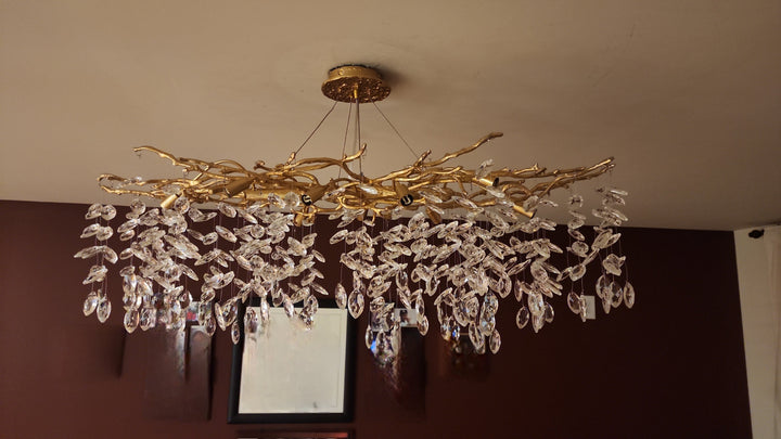 French style crystal chandelier with elegant branches and crystal detailing, perfect for luxury interiors, enhancing home déc