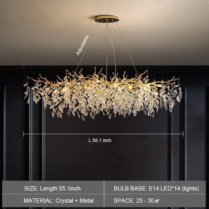 French style crystal chandelier with elegant branches and crystal detailing, perfect for luxury interiors, enhancing home déc
