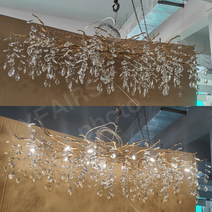 French style crystal chandelier with elegant branches and crystal detailing, perfect for luxury interiors, enhancing home déc