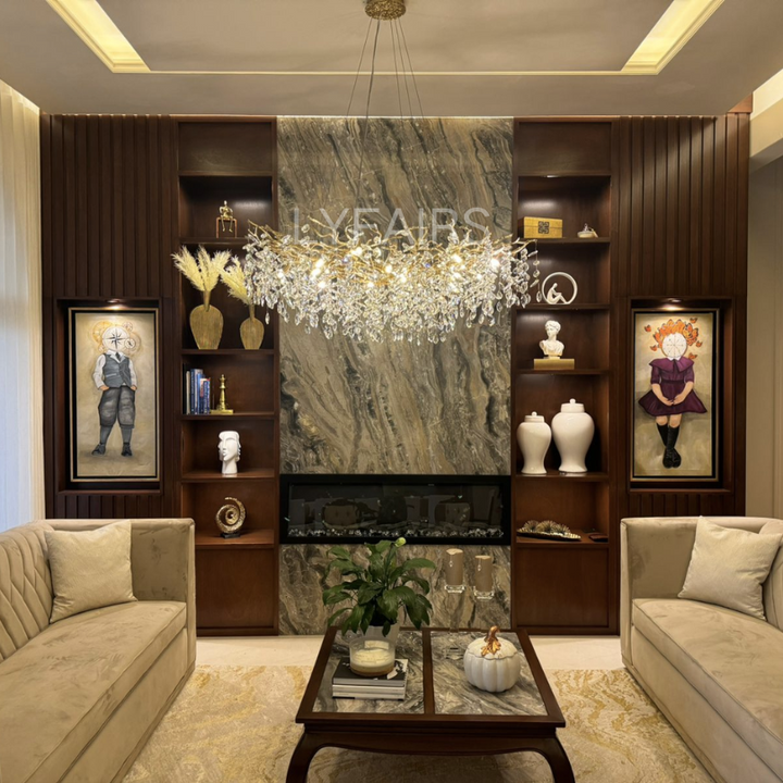 French style crystal chandelier with elegant branches and crystal detailing, perfect for luxury interiors, enhancing home déc