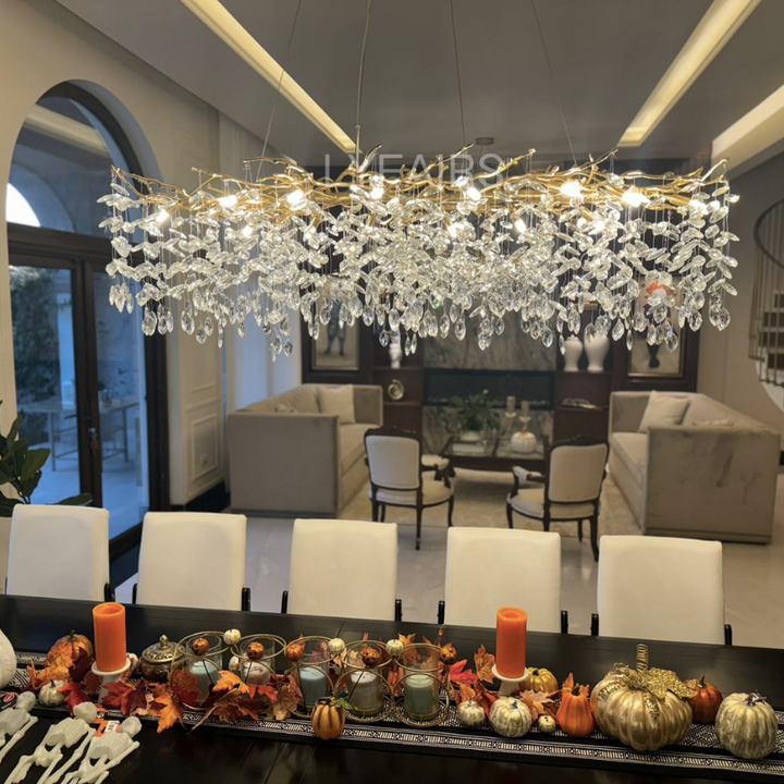 French style crystal chandelier with elegant branches and crystal detailing, perfect for luxury interiors, enhancing home déc