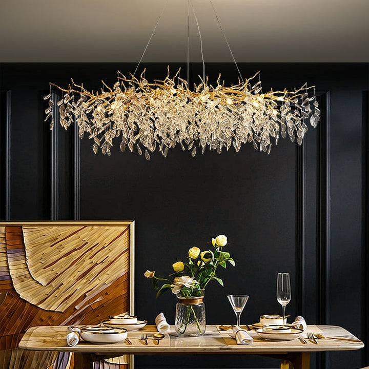 French style crystal chandelier with elegant branches and crystal detailing, perfect for luxury interiors, enhancing home déc