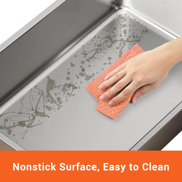"Fully enclosed cat litter box with stainless steel tray, modern design, sleek enclosure, neutral colors, pet supplies."